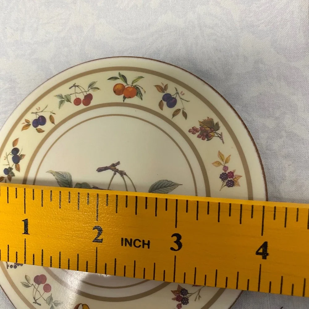 Royal Worcester Evesham Set 6 Fruit Cherry Cork Back Coasters Original Boxes